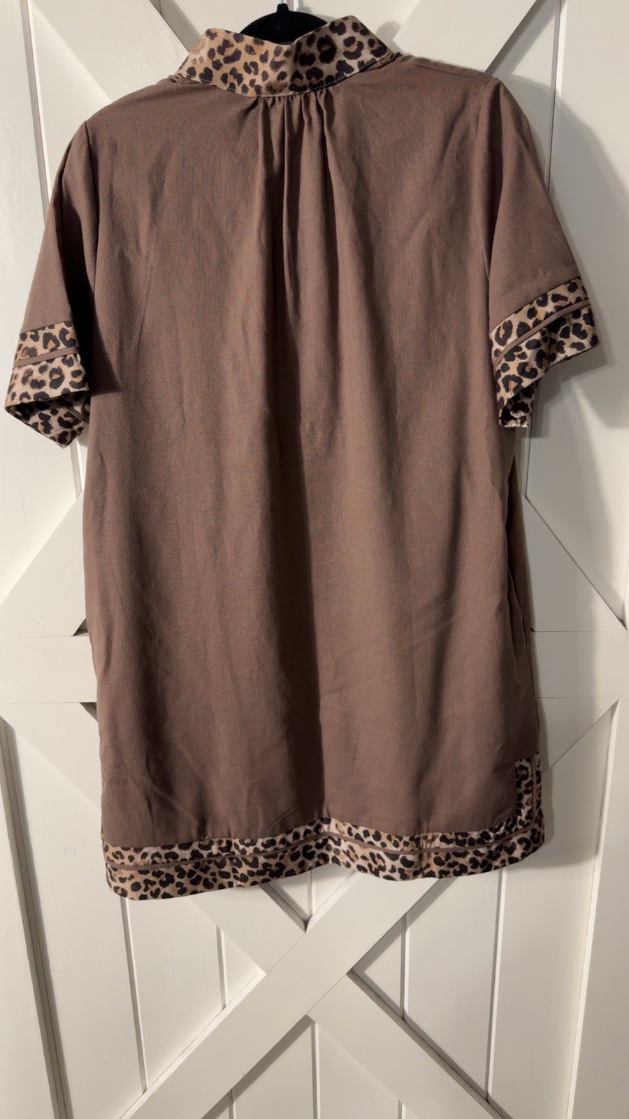 Entro Brown And Cheetah Print Mini Dress
