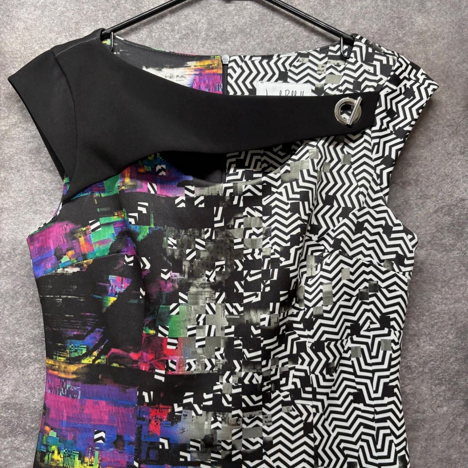 Joseph Ribkoff Abstract Geometric Mixed Print Sheath Dress Size 8 Office Career
