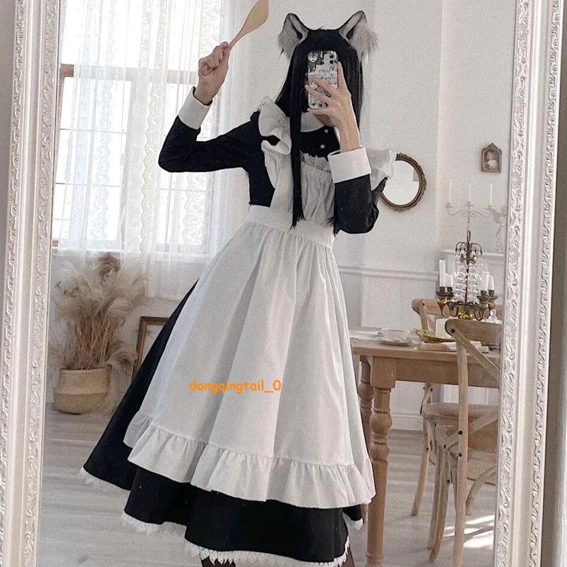 Anime Lolita Cosplay Girls Cute Costume Length Woman Dress Clothing Maid Uniform