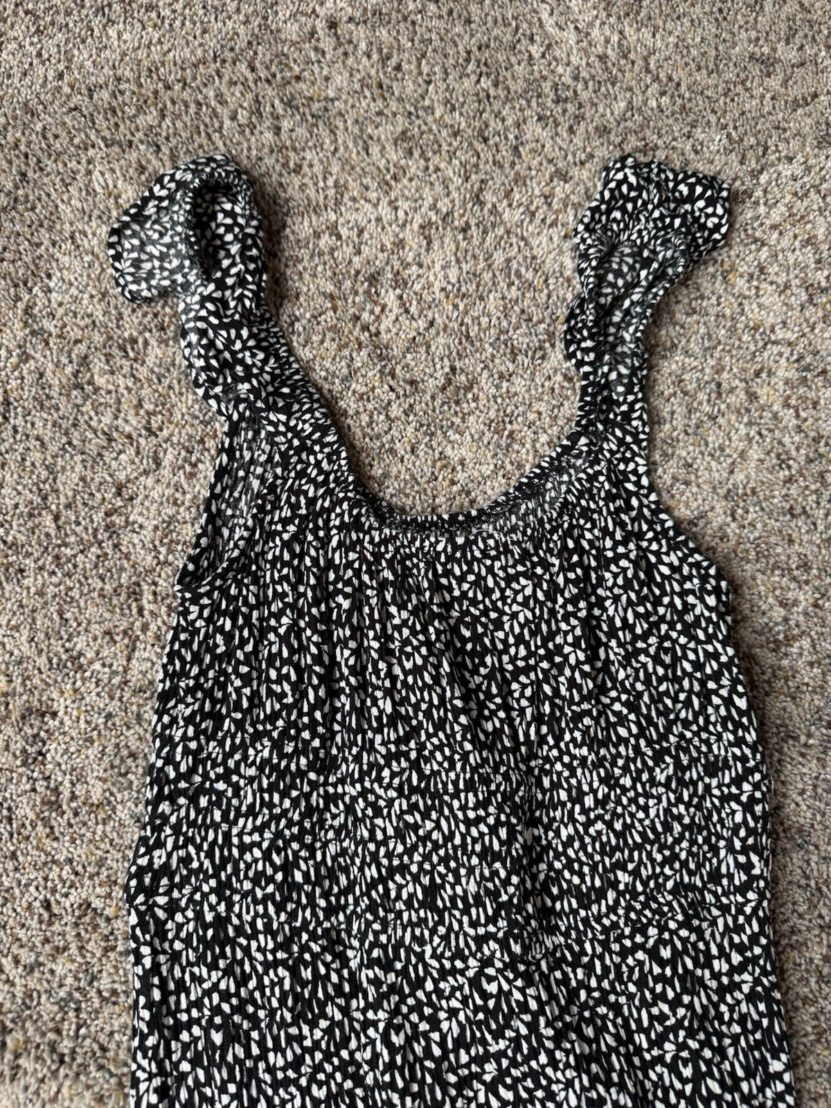 Cotton Candy LA Women’s Mini Black & White Sundress Ruffle Hem — Size Small