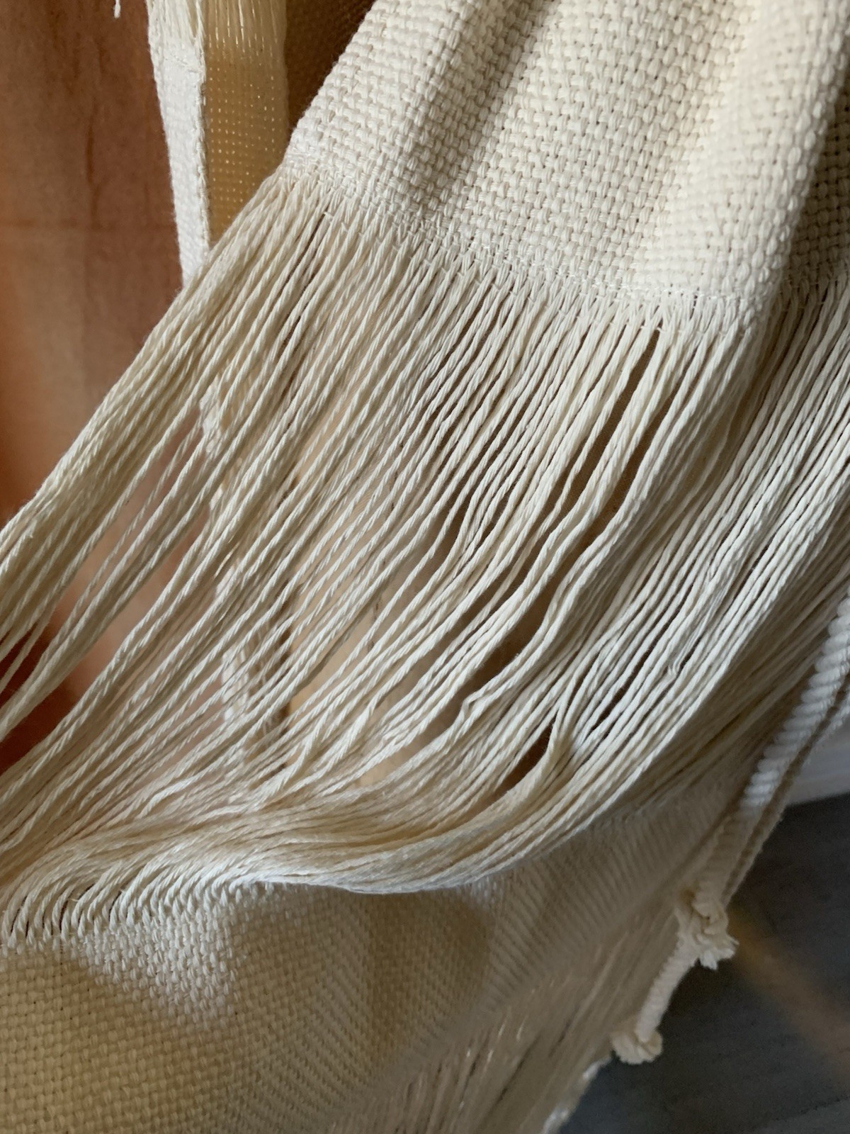 Hand Wovan Macram Cover Up Cotton Dress With Fringes Handmade Mexico