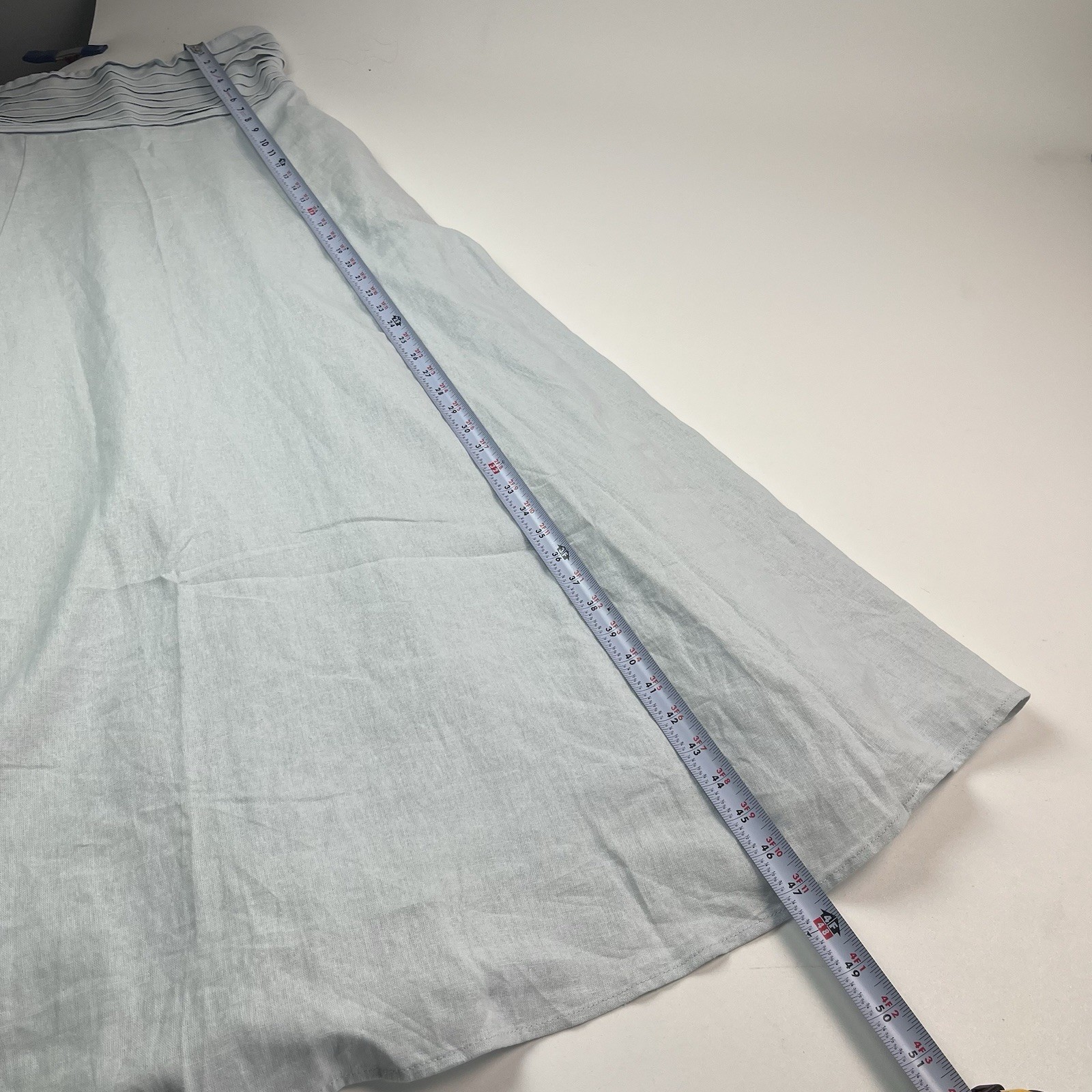 Caroline Constas Linen Blend Strapless Maxi Dress M Blue Costal Resort NWT
