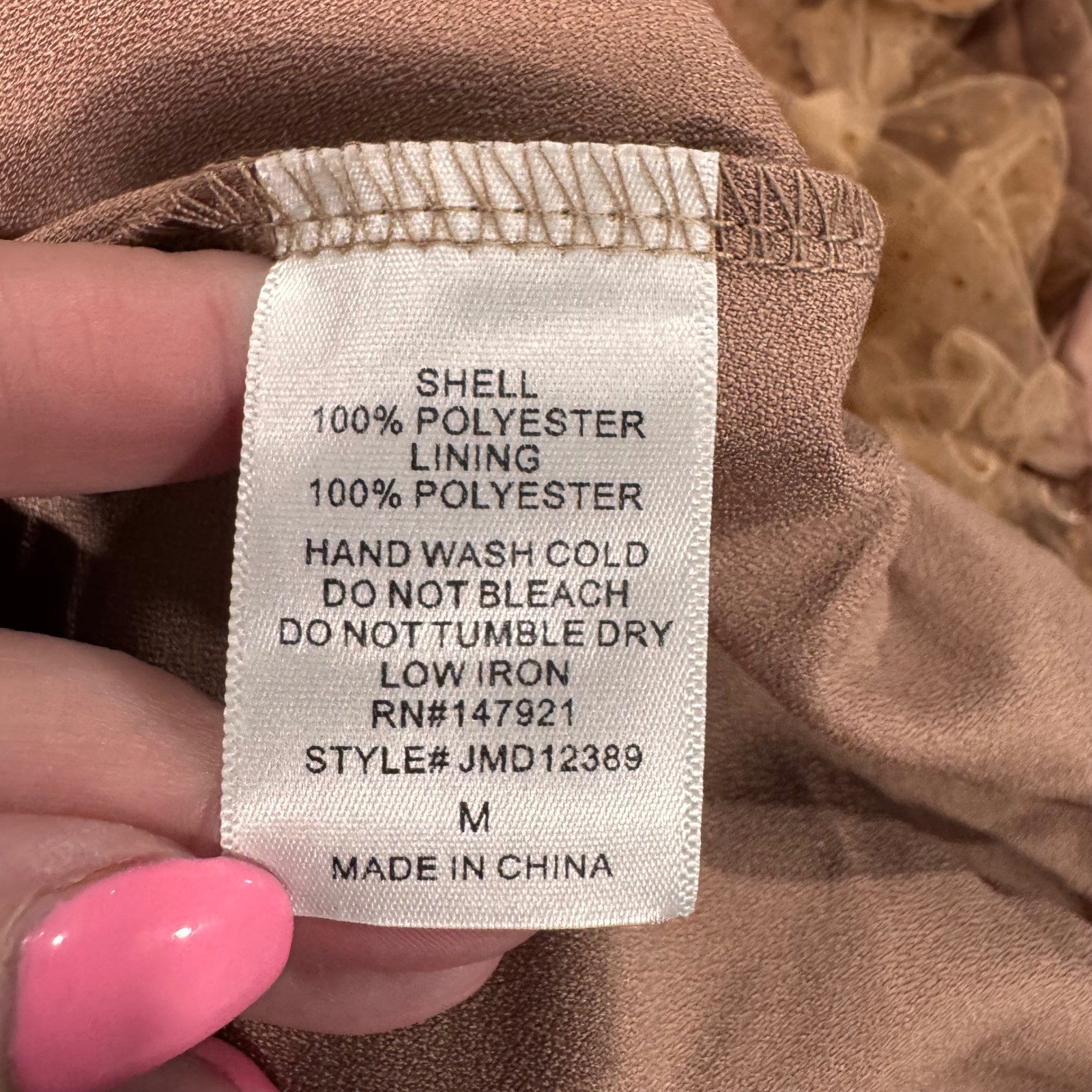 Just Me Tan Tulle Swiss Dot Tiered Ruffle Midi Dress
