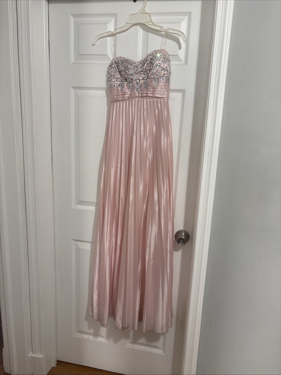 BAD STRAPS My Michelle Womens Girls Sz 3 Pink Jewel Floor Formal Gown Prom Dress