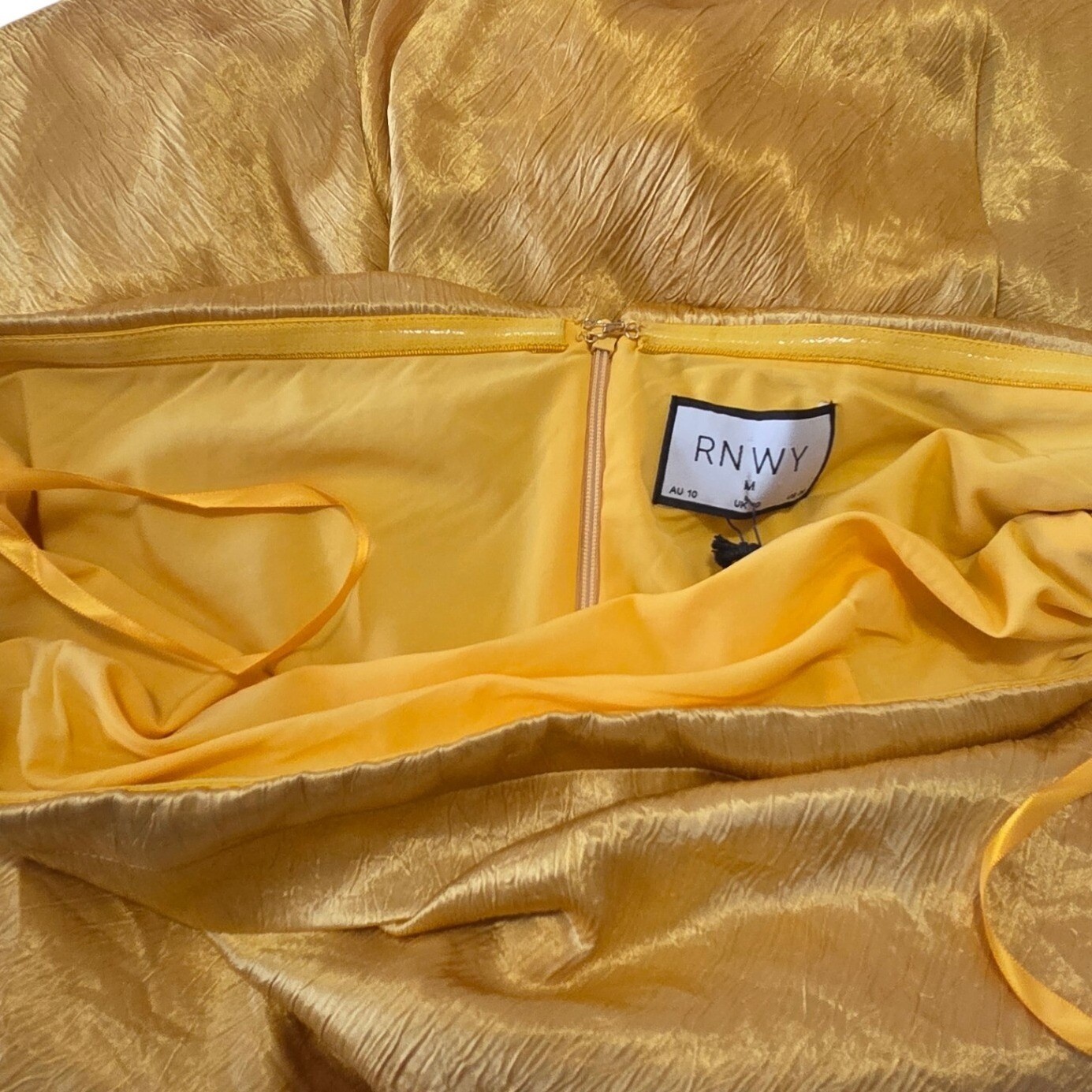 Runaway The Label Leila Slip Dress Marigold Yellow Strapless Midi Size Medium