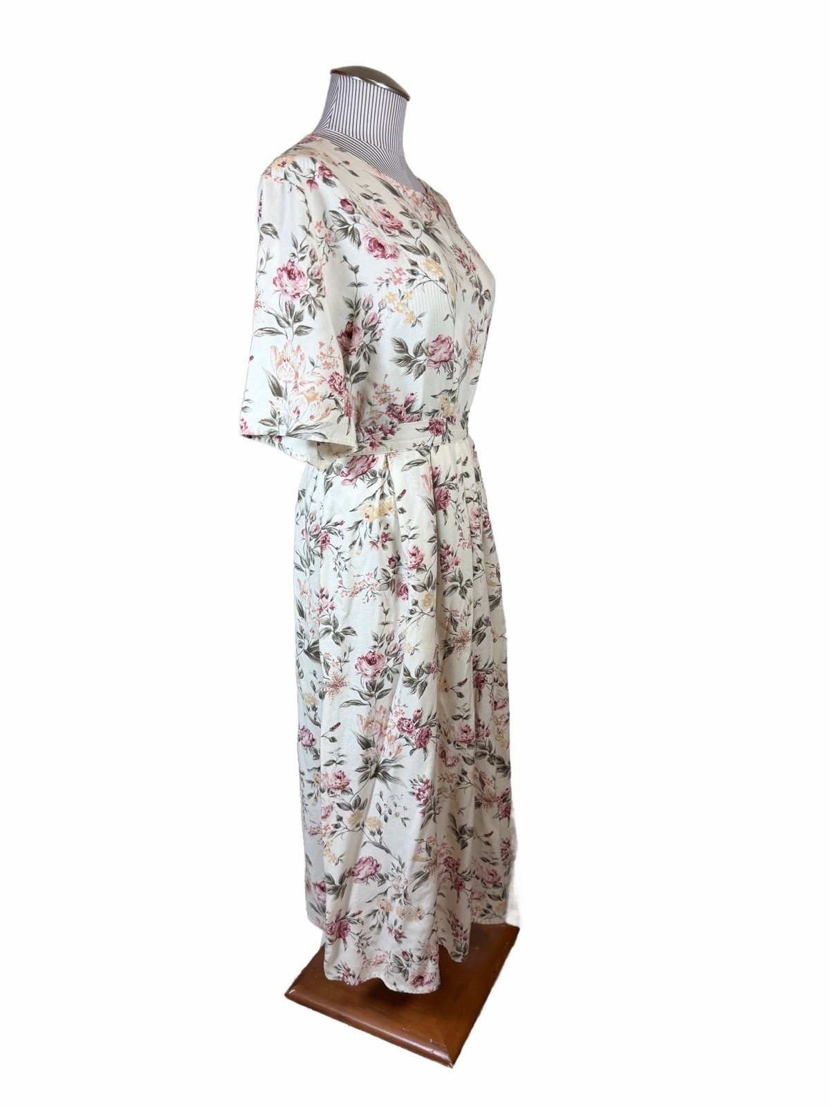 Vtg St Michael Marks Spencer Floral 2 Pc Skirt Top Set 100% Viscose Canada UK 16