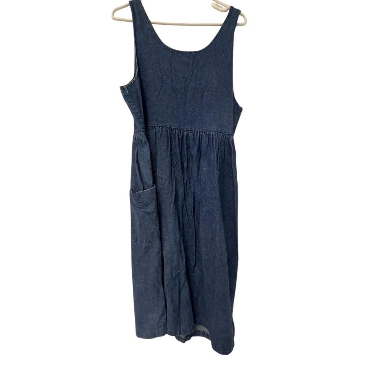 Jeanette Maternities By Fran Kiernan Denim Dress Blue Womens Size 12 Cotton
