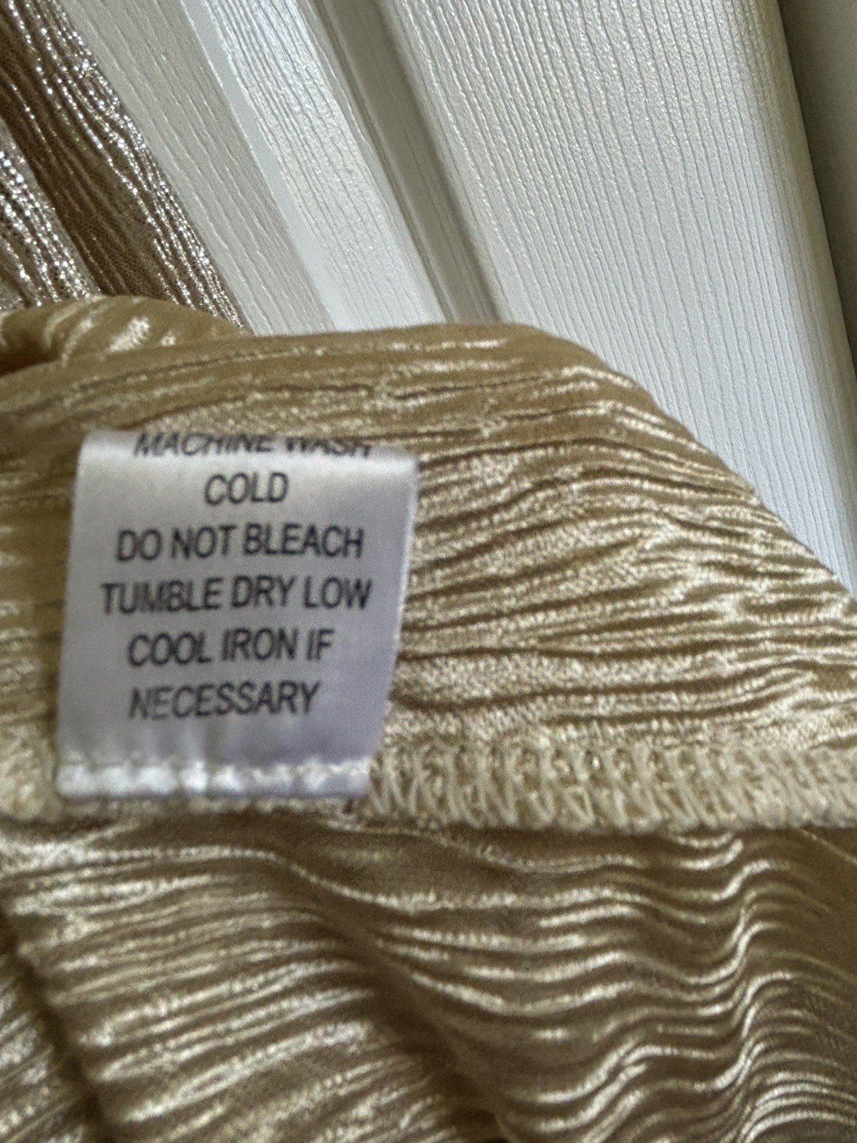 VTG 70’s Glamour Egypt Gold Disco Metallic Surplice Party Dress Long Sleeve