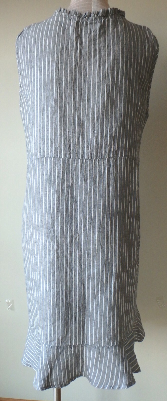 FLAX Designs Linen Dress M & L NWT Special Dress GREY STRIPE