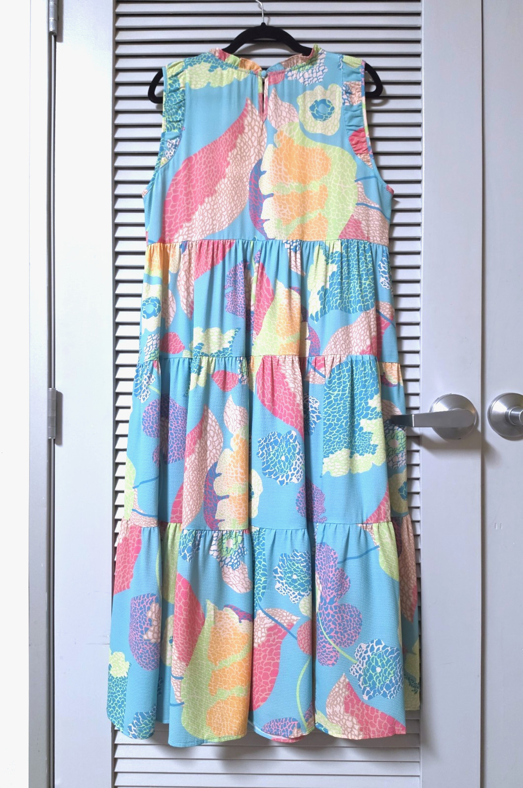 multi-color floral tier maxi long dress L