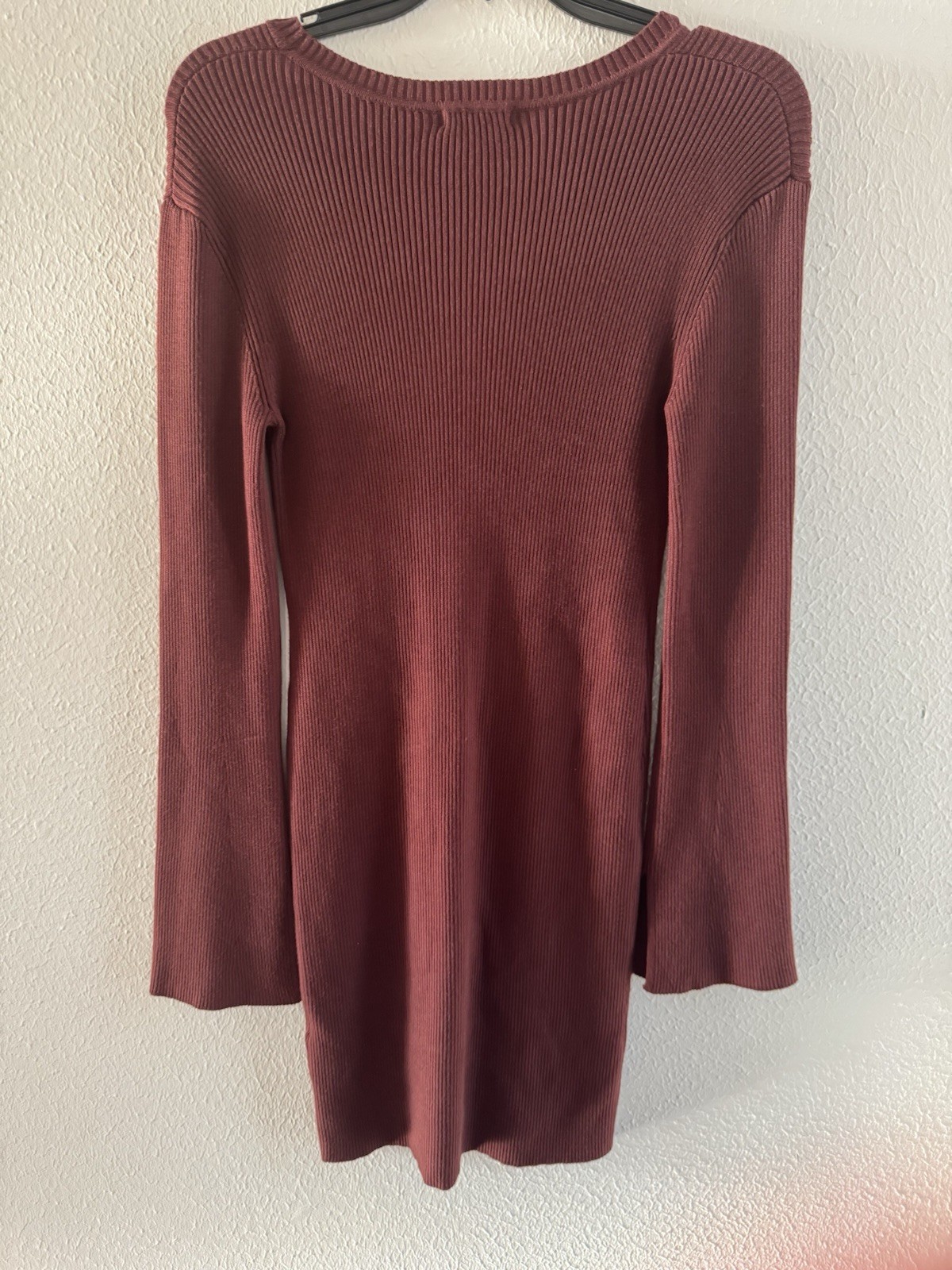 NWT Womens Elegant Gianni Bini Ribbed Sweater Dress winter spring XL maroon