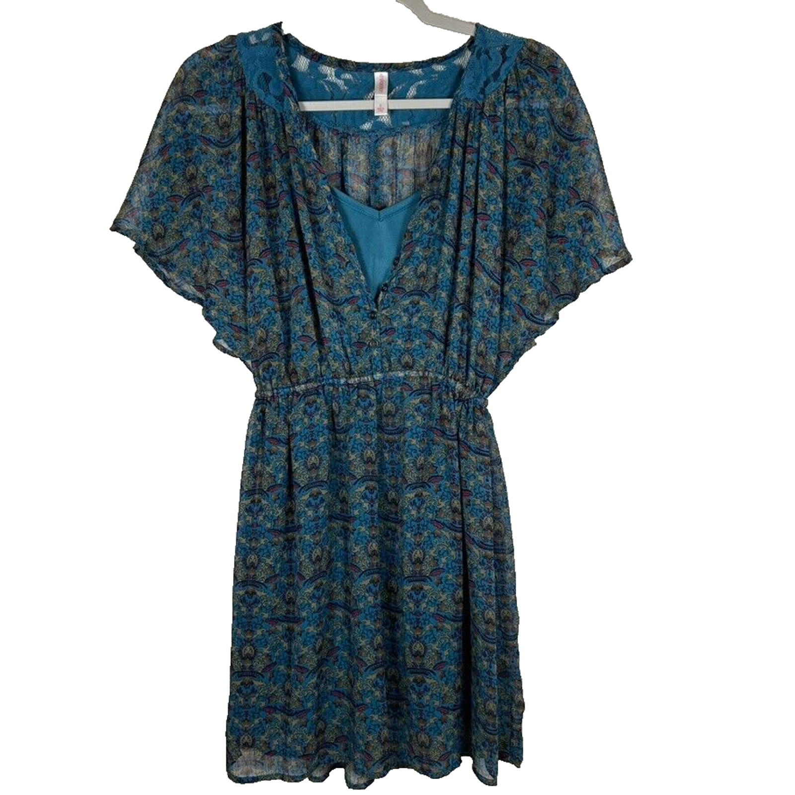 Xhilaration Women’s Sz S Babydoll sheer mini dress/tunic Fairy Hippie Bohemian
