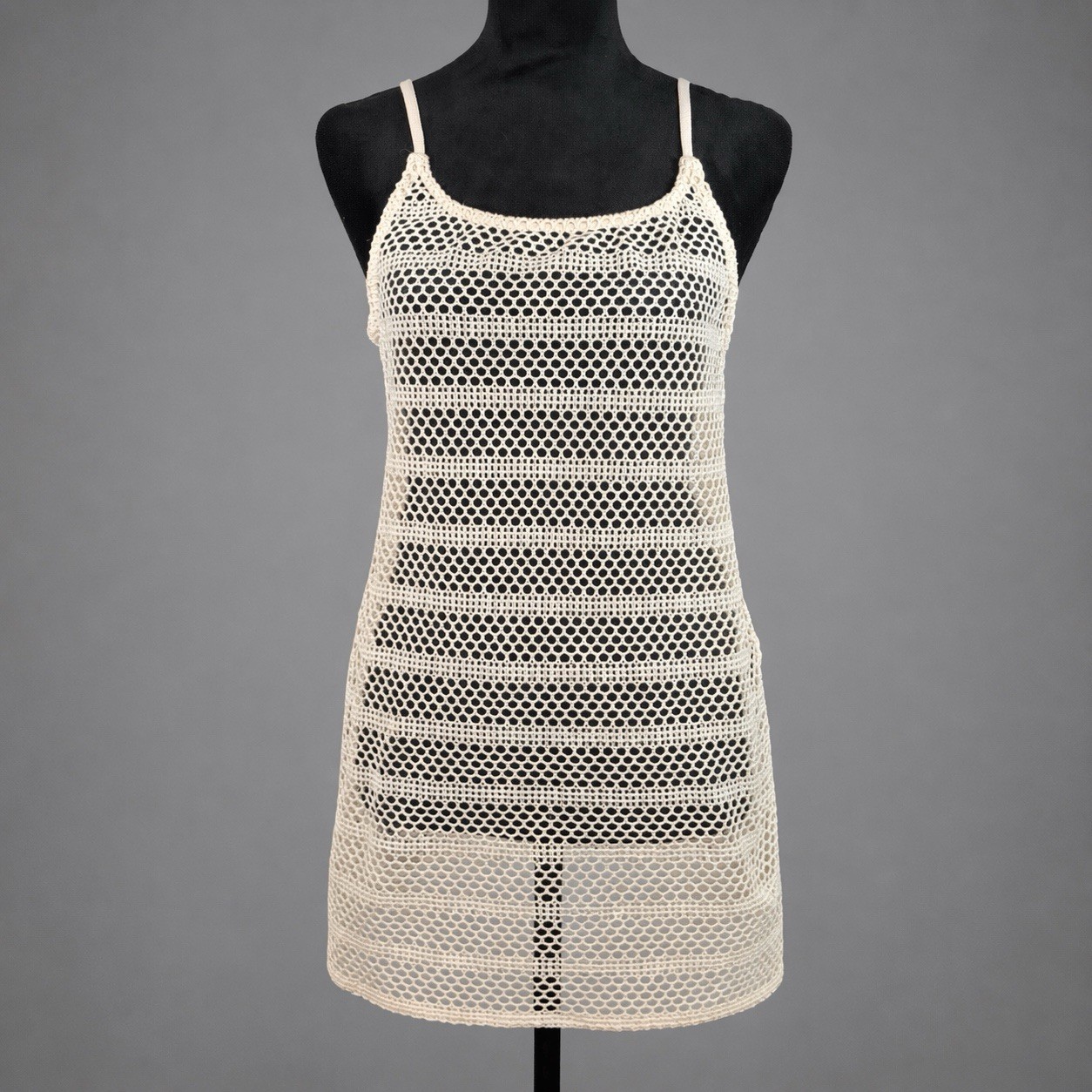 Crochet Boho Festival Dress Womens Small Layering Swim Cover Up Beach Coastal