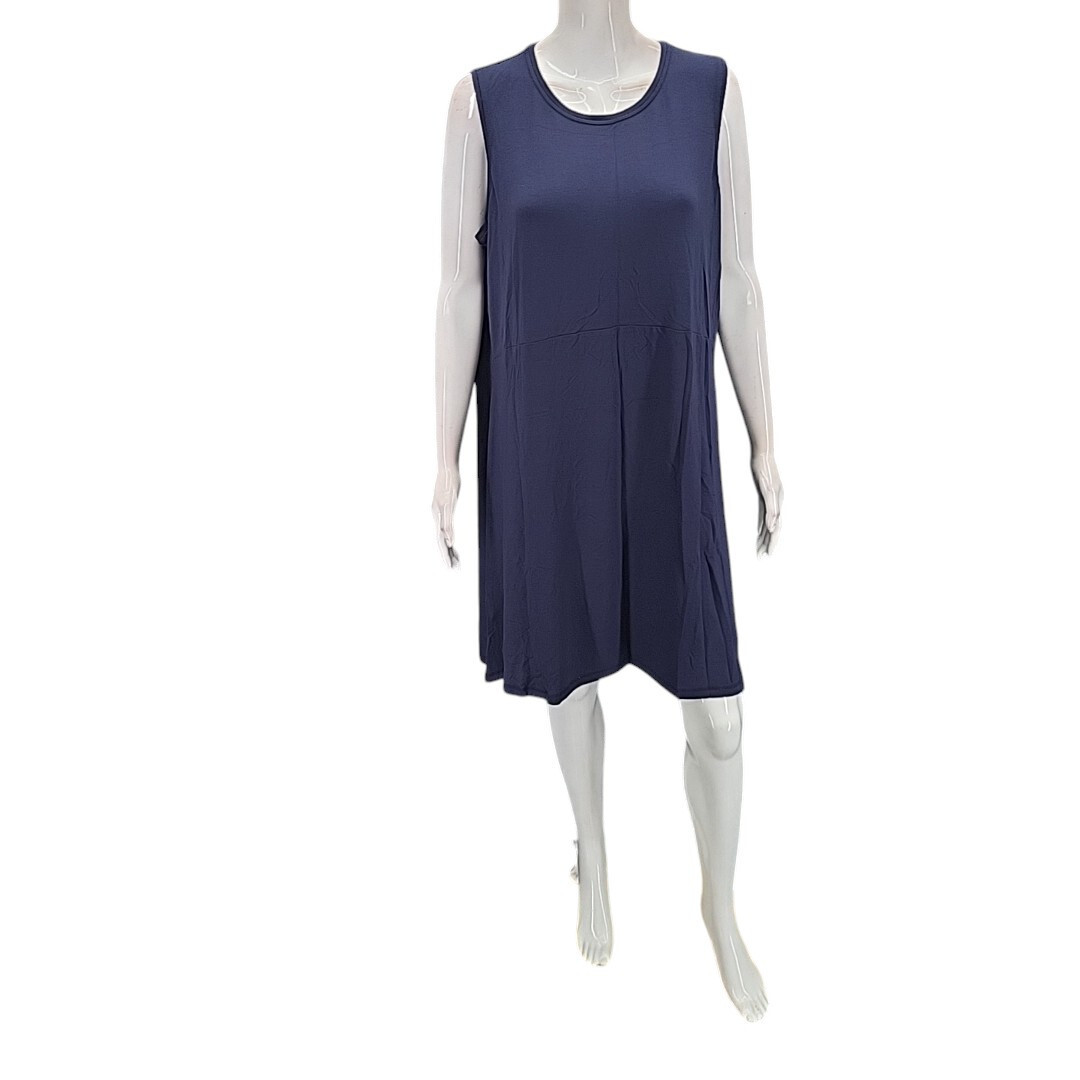 Isaac Mizrahi Live Womens Everyday Sleeveless Tank Dress Petite X-Large Sz Navy