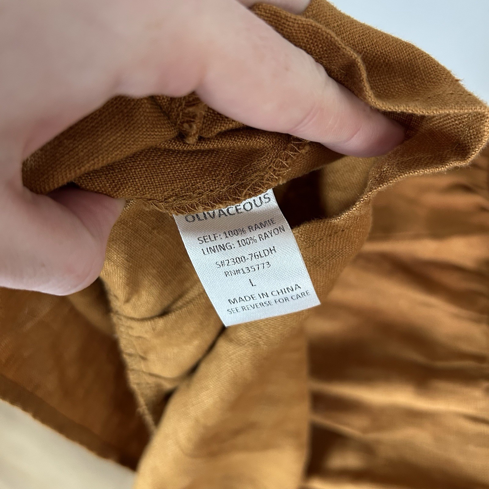 Botique Mini Dress Linen Brown Mini Large Sun Summer Tiered Pleated Natural Gold