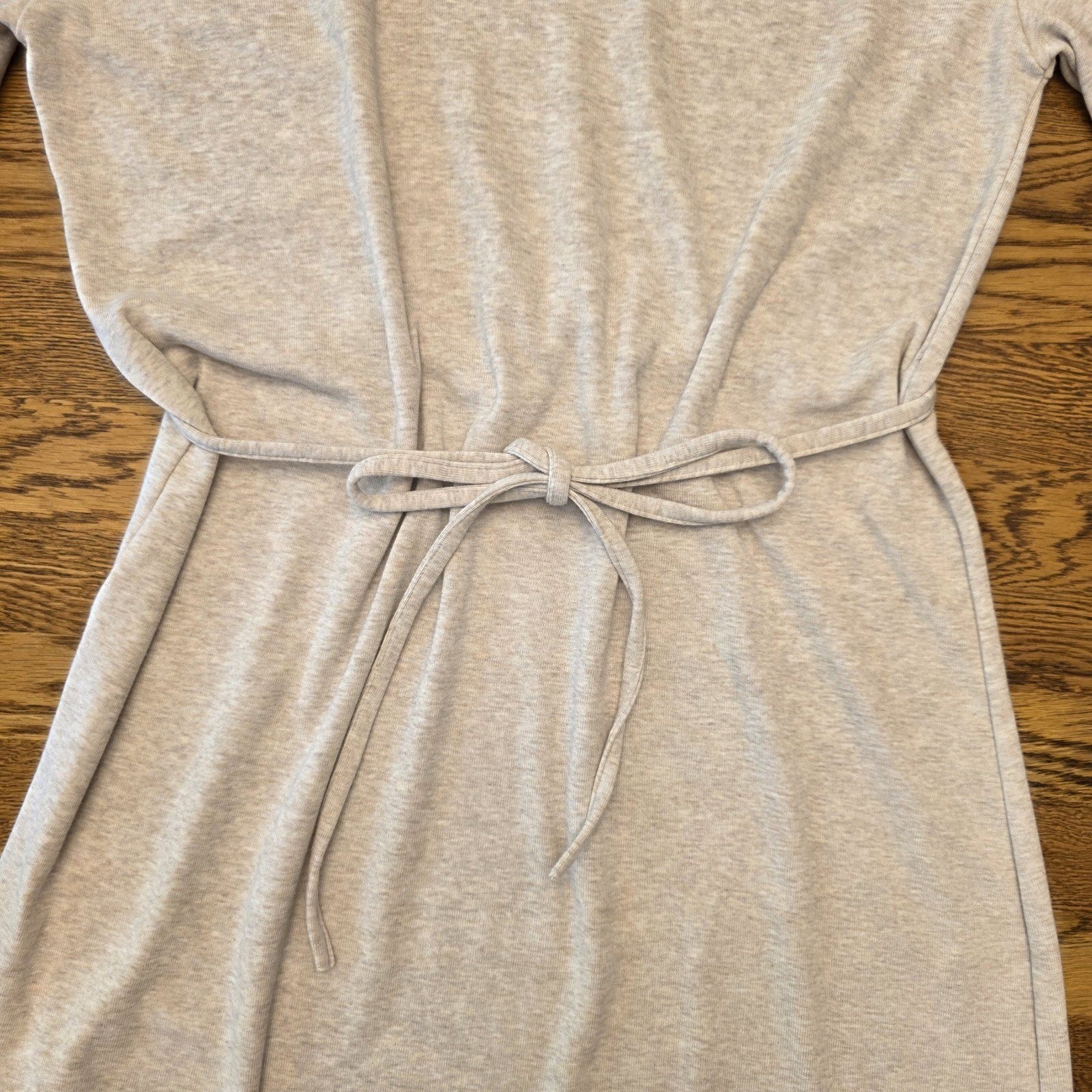 Roolee Womens Oatmeal Heather Polo Tie Waist Short Sleeve Dress Womens L Office