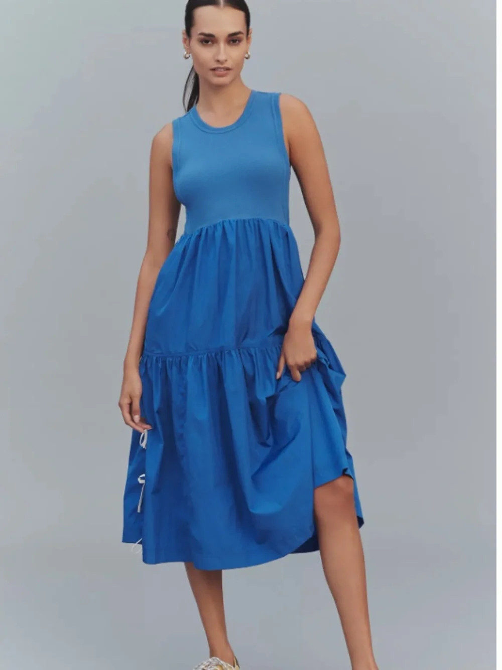 Anthropologie Daily Practice Bowline Sleeveless Midi Dress in BLUE nwt