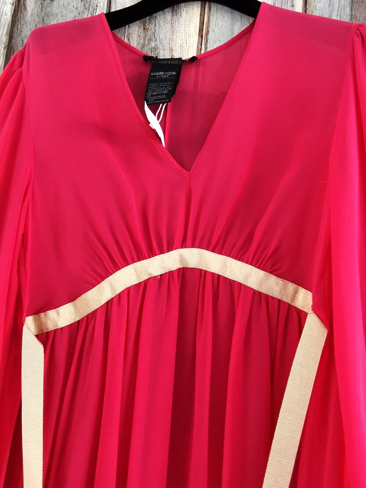 RR €890🌟 MAX MARA Pink SILK georgette Dress Usa2_ It36_ De32_ Uk4_ Fr34