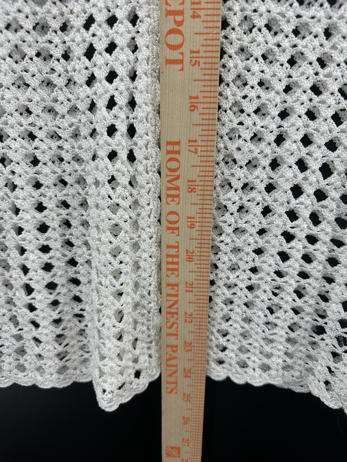 BCBG MaxAzria White Crochet Open Knit Boho Sweater S Beach Cardigan HH59