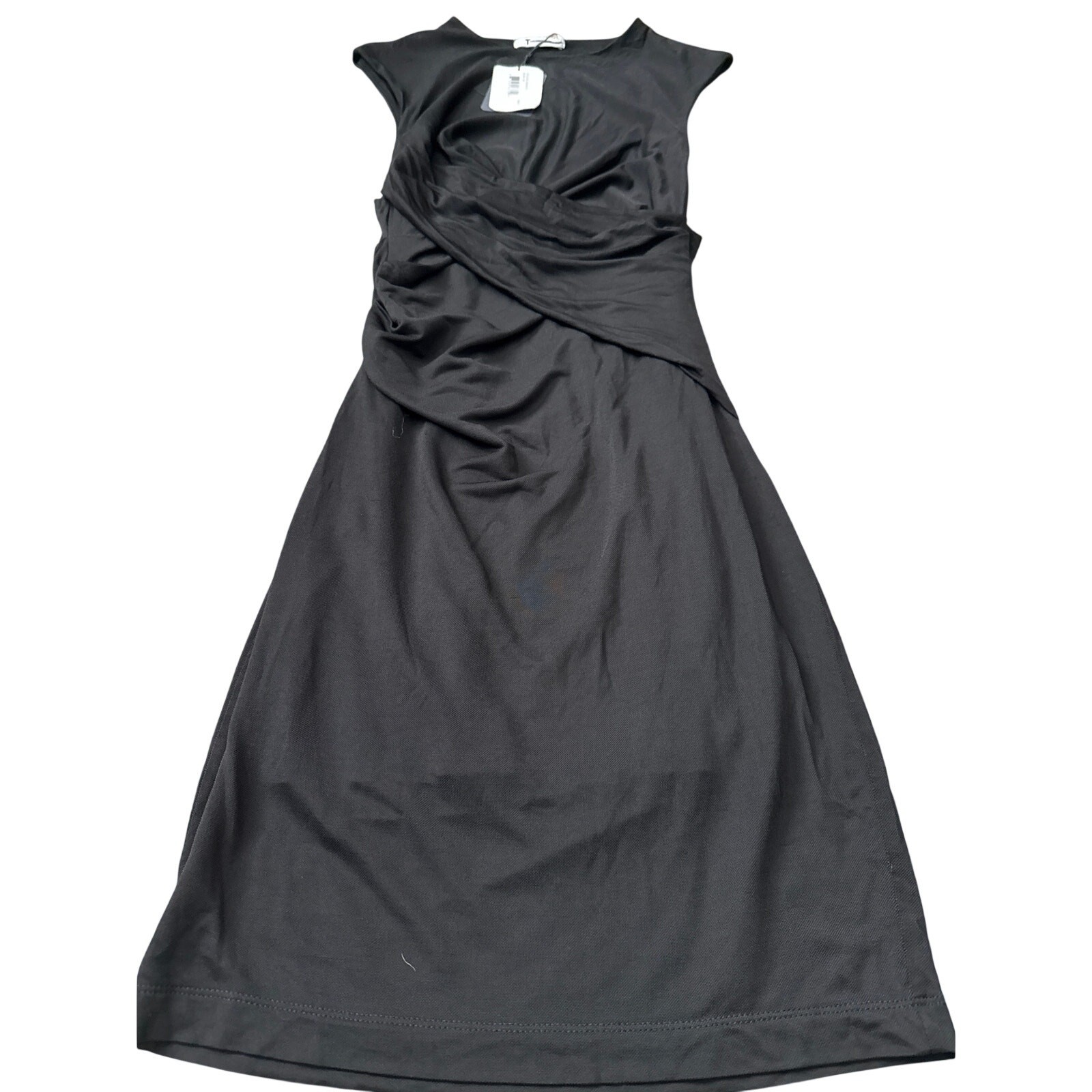 T By Alexander Wang Pique Mesh Sleeveless Twist Dress Black Size Small