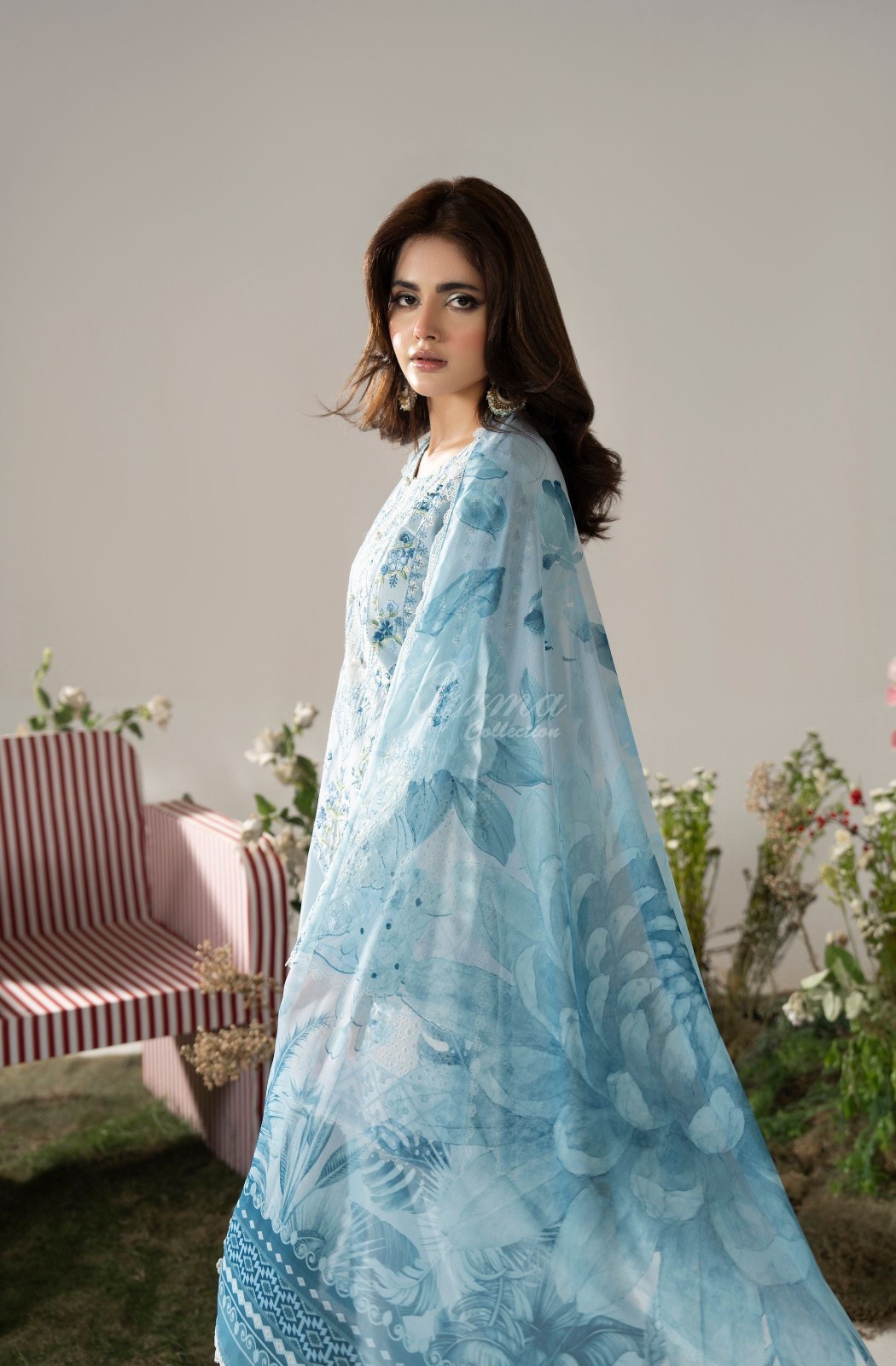 Karma Collection 3 Piece Stitched Embroidery Suit – KC-1580-Muted Blue