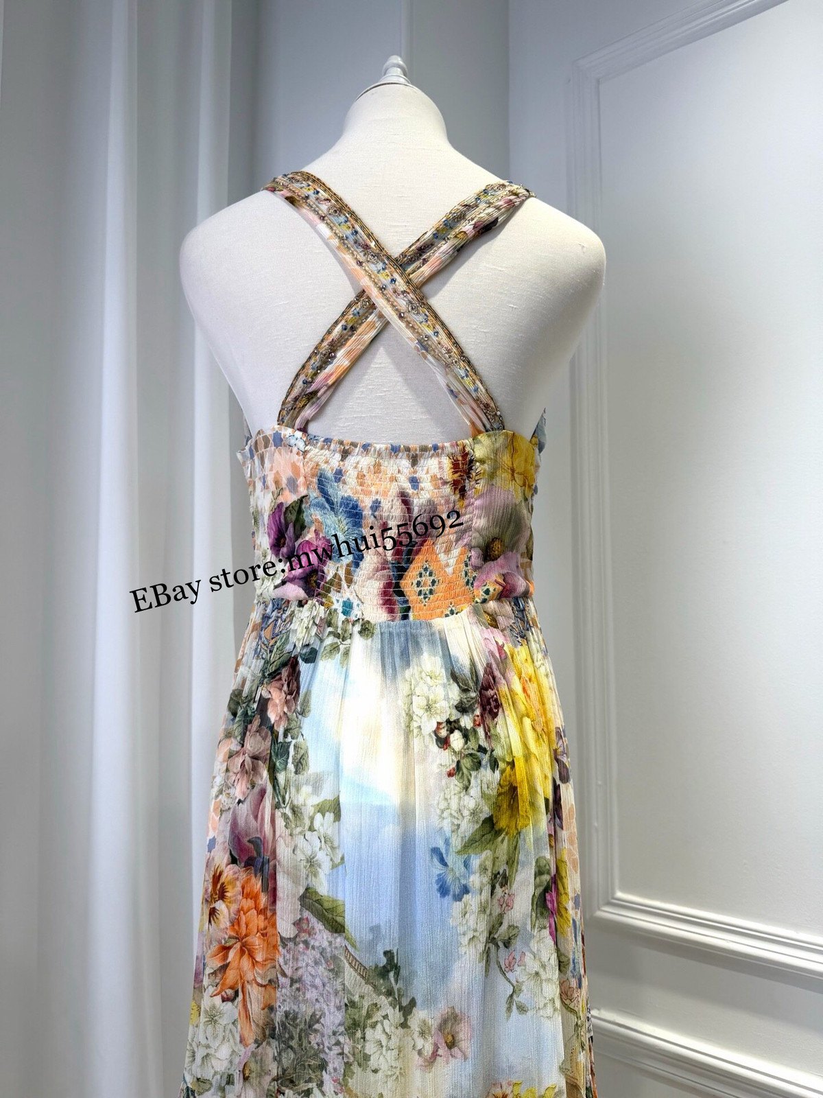 CAMILLA luxury elegant temperament holiday Maxi Dresses V-neck sleeveless 2026