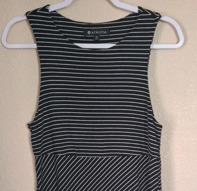 Athleta La Palma Dress Super Soft UPF 50+ Sz SP Knee Length black Sleeveless