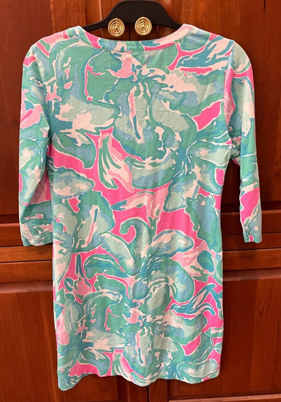 Lilly Pulitzer Womens Blue Alessia Dress XS Extra Small Cotton Lightweight