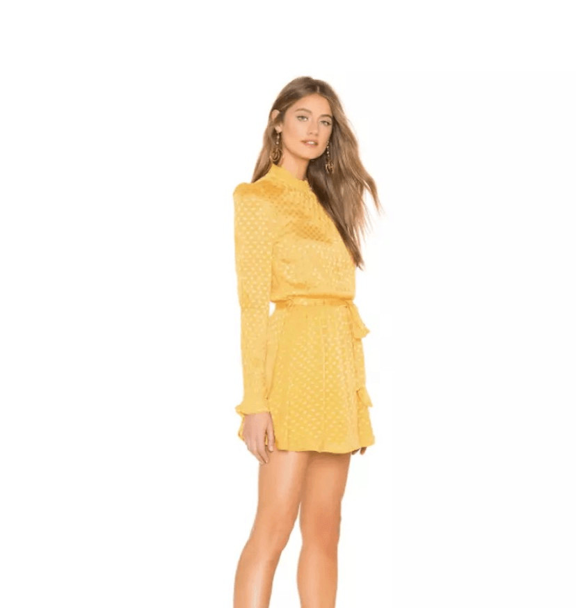 Tularosa Gianna Mini Dress in Mustard Size Small NWT (12-7)