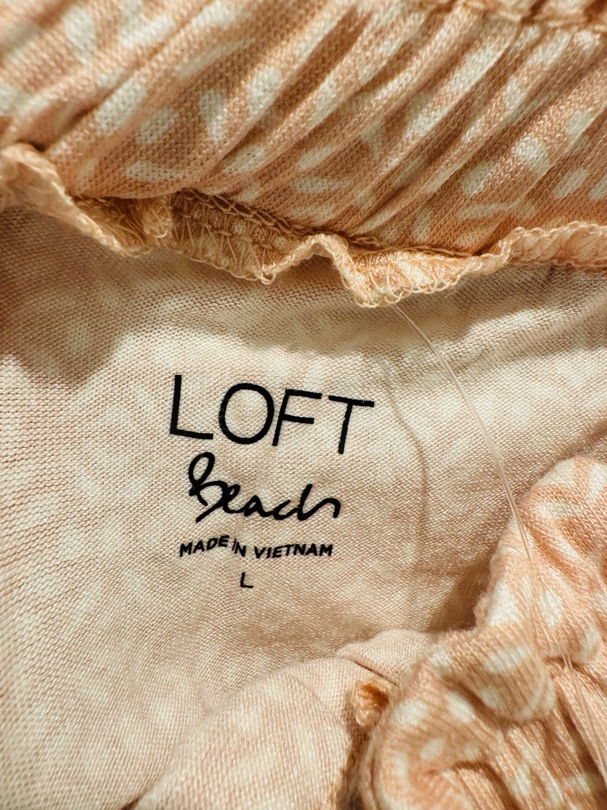 LOFT Beach Dress Off The Shoulder Size Large Cover Up Women Pink NWT