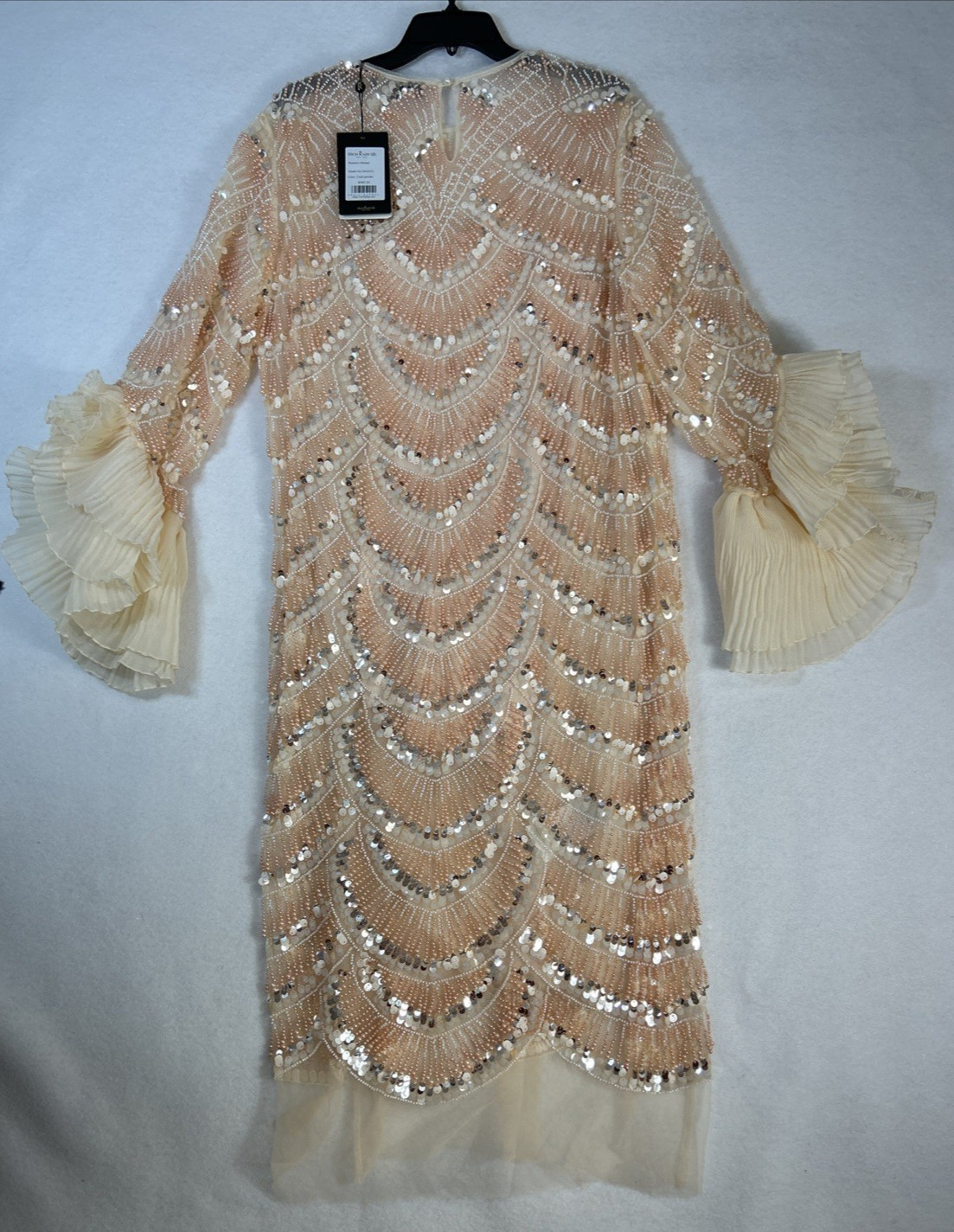RICH RADI Q’s Custom Beaded Embroidered Gown 2XL $489 Coral Powder