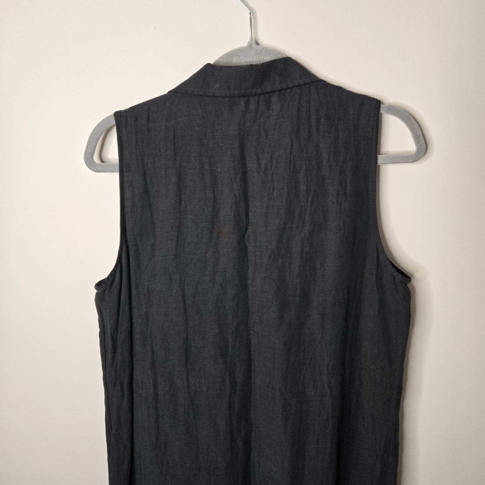 Finity Womens Dress Size 12 Silk Linen Button Front Maxi Normcore Minimalist