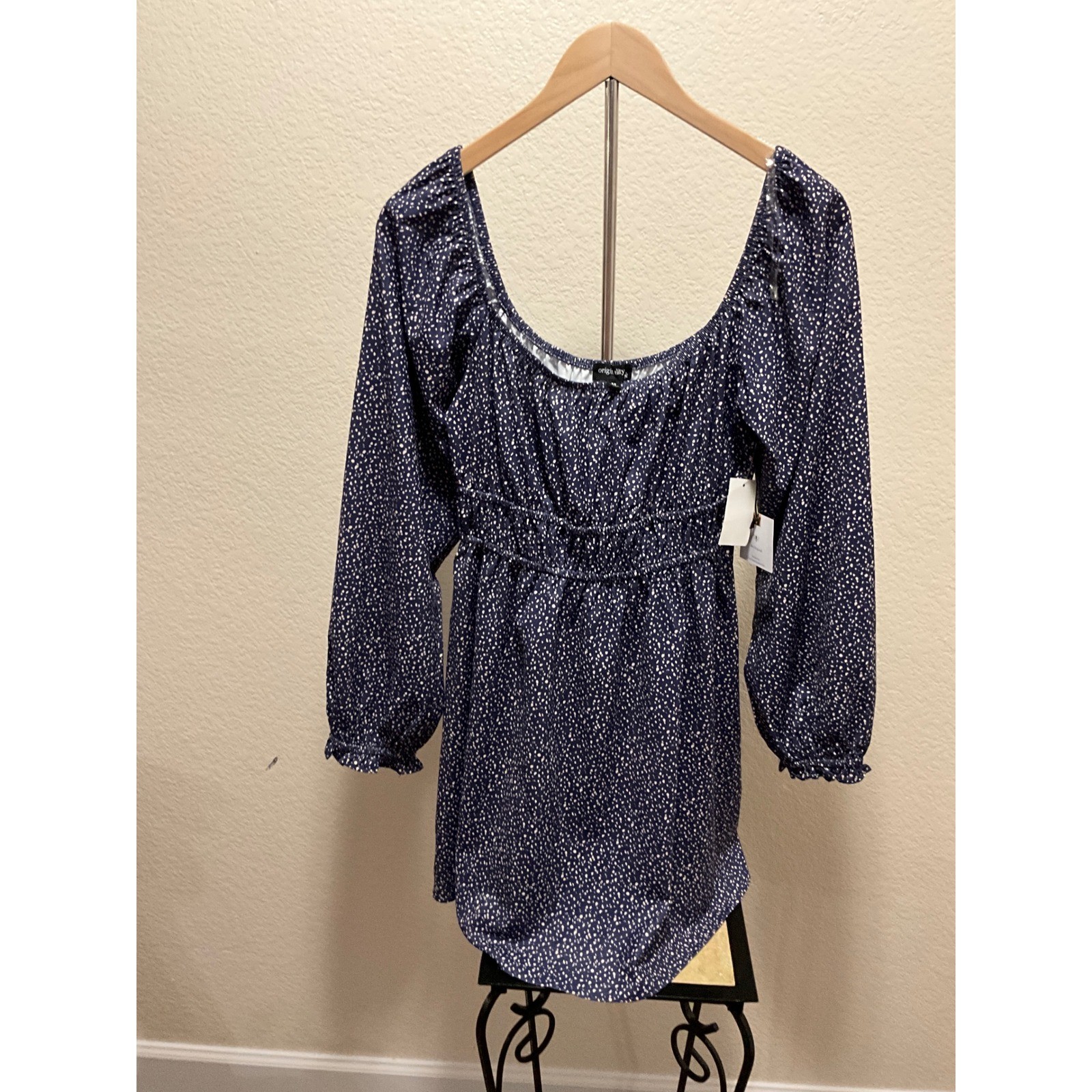 Originality dress Floral Square Neck Smocked Waist Long sleeve size m