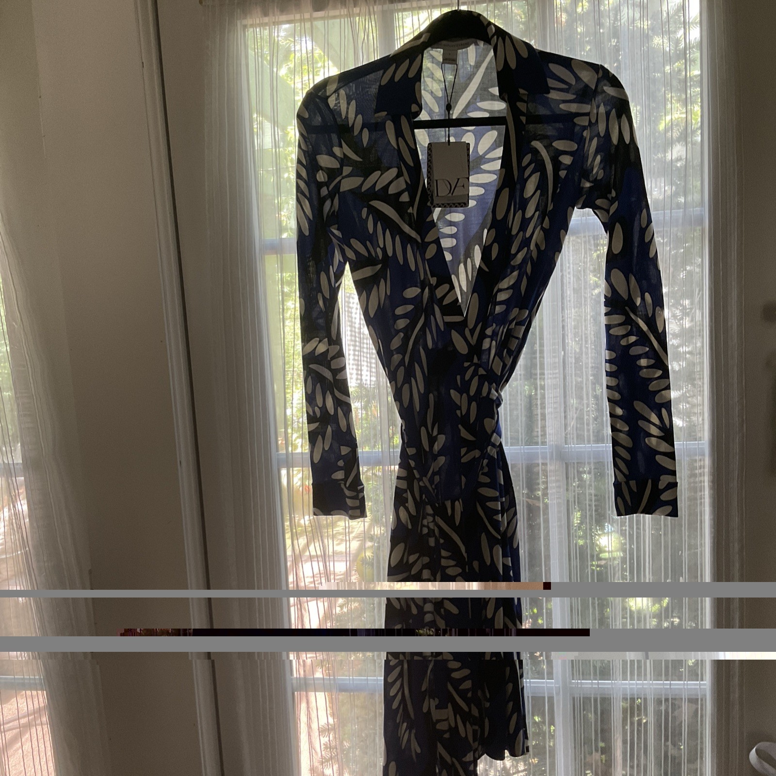 Diane Von Furstenberg DVF New Jeanne Riviera Bud multi-Blue Wrap Dress sz 2 NWT