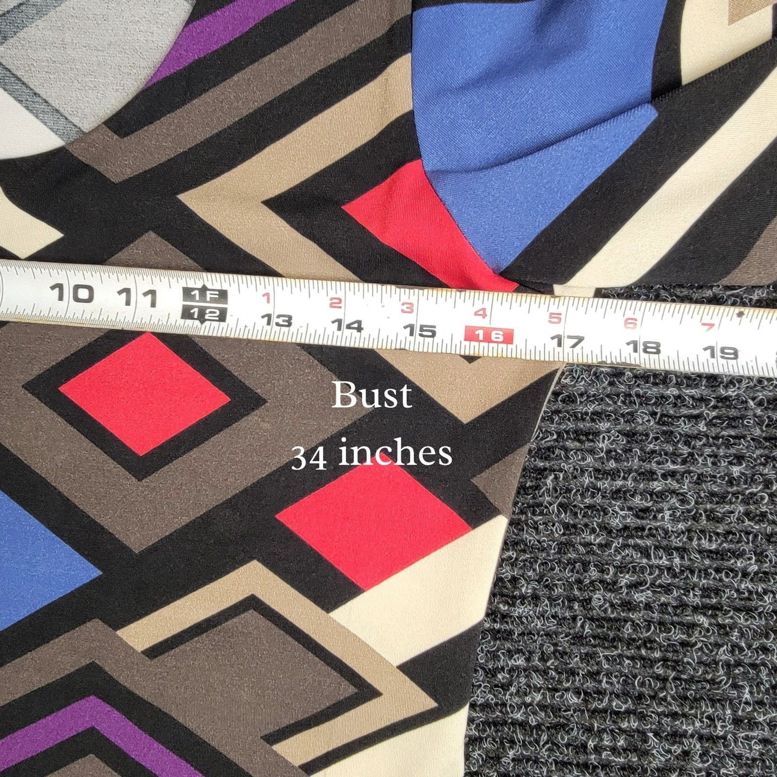 MTC Collection Women’s Medium Dress 70s Retro Geometric Colorblock Aztec Print