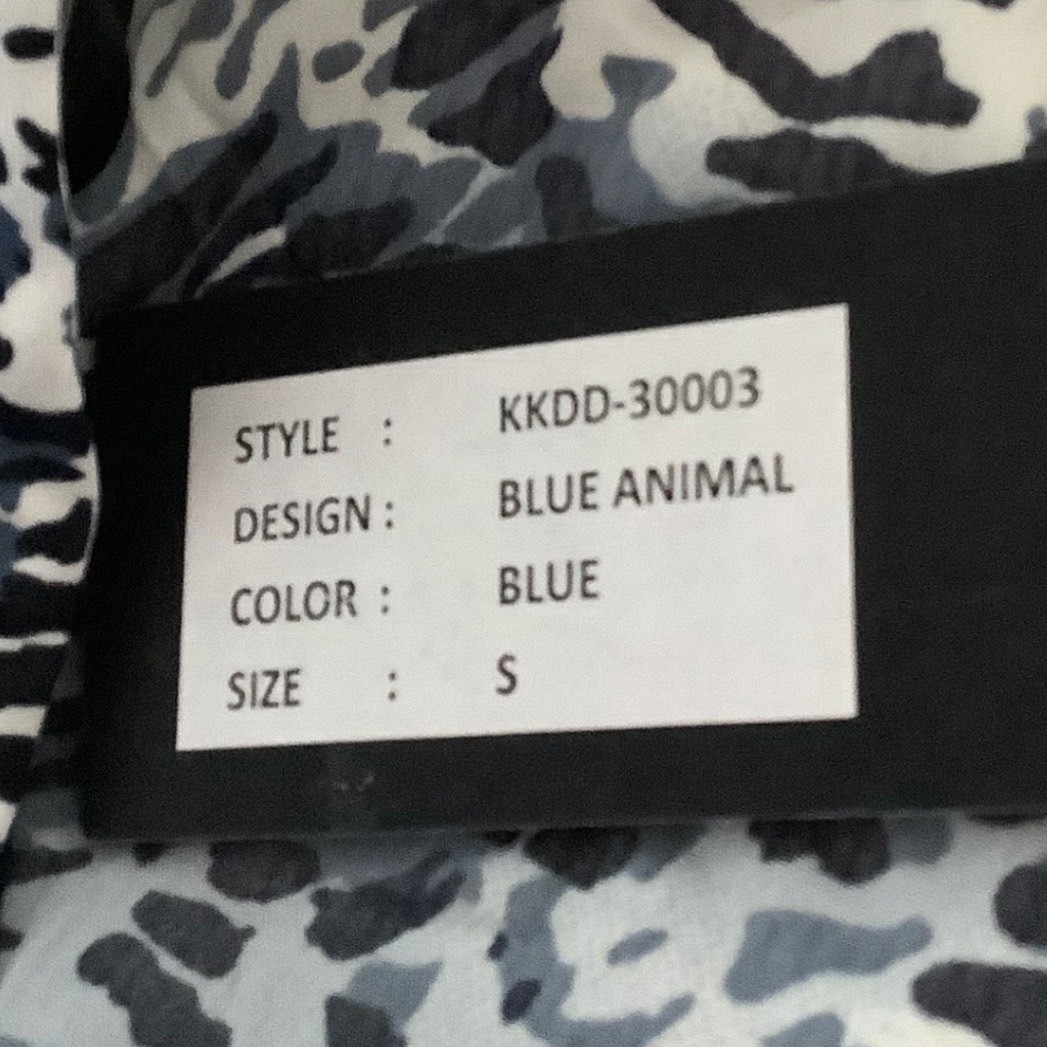 Kendall + Kylie Blue Animal Print Maxi Dress V-Neck Elastic Waist Small NEW