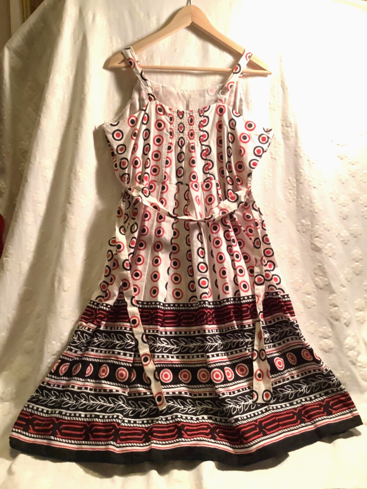 Modern Retro Style SunDress XL White Black Red New W/Tag U.S.domestic Shipp Only