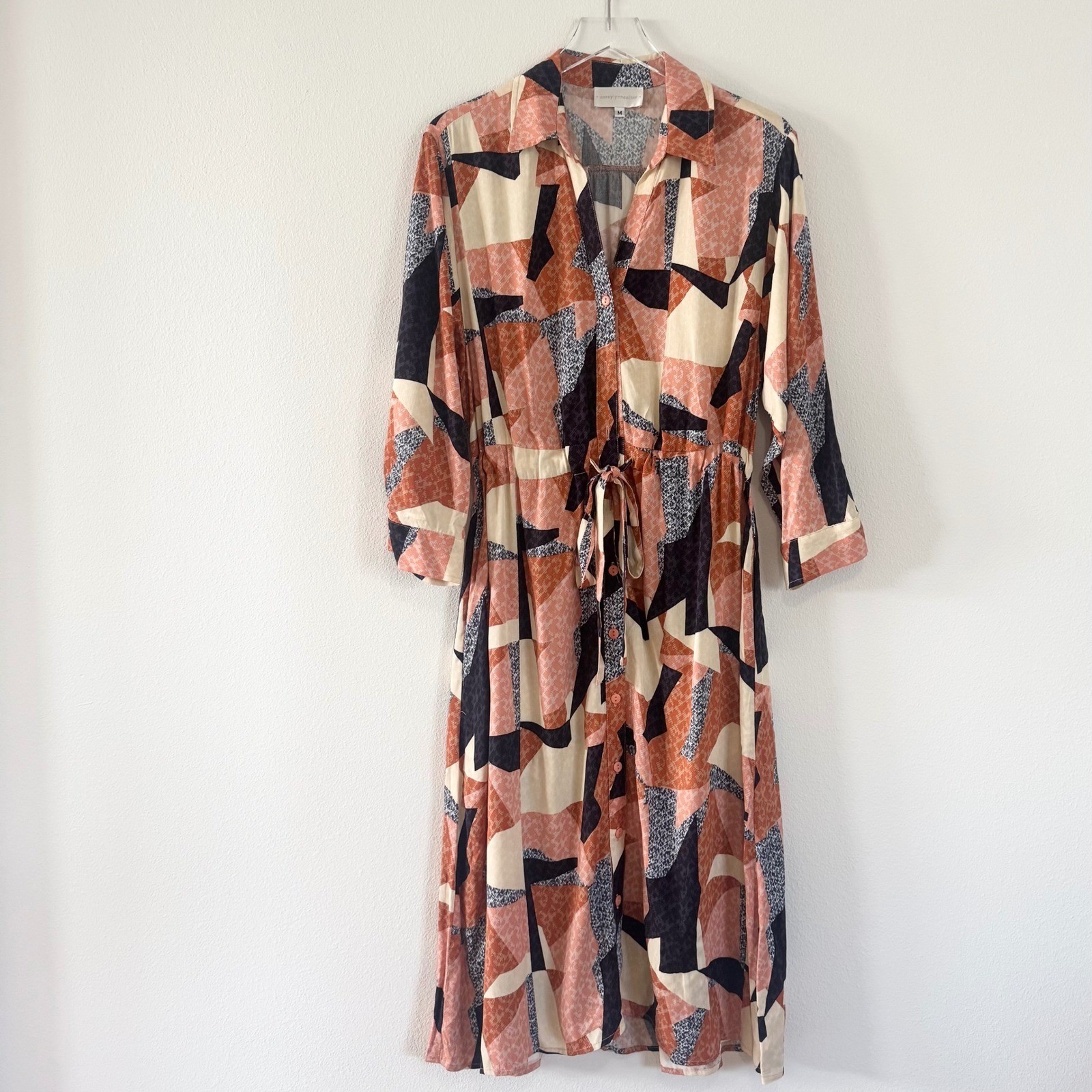 Corey Lynn Calter | Patchwork Abstract Print Midi Length Dress