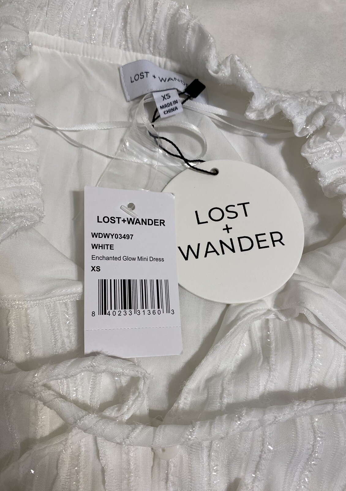 Lost + Wander Enchanted Glow Mini Dress Long Sleeve Size XS/ Small Women’s