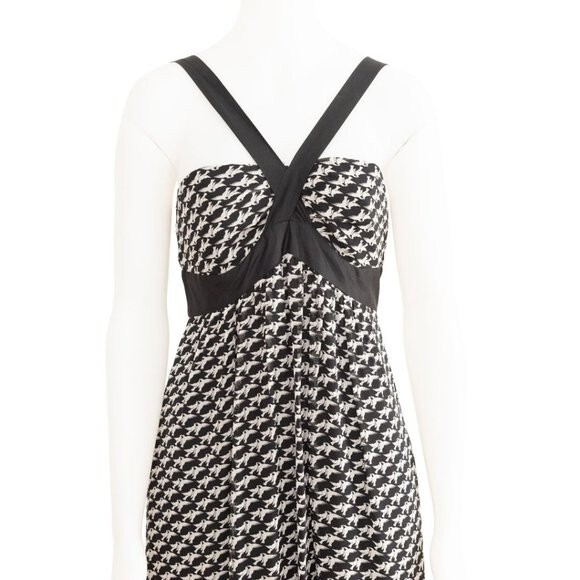 George Black and White Dove Print Sleeveless Dress – Size 10