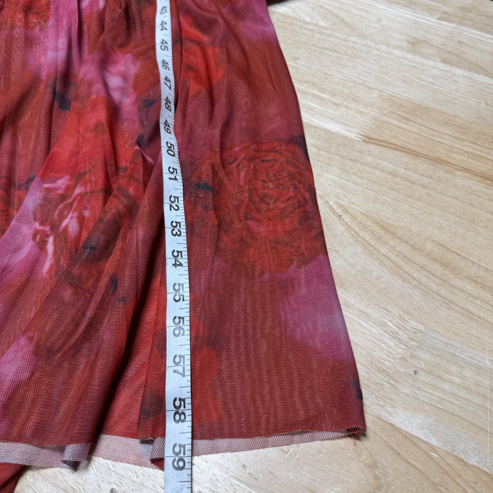 Elliatt NWT Elise Mesh Ruched Maxi Dress Red Motif Size S Sleeveless Bodycon