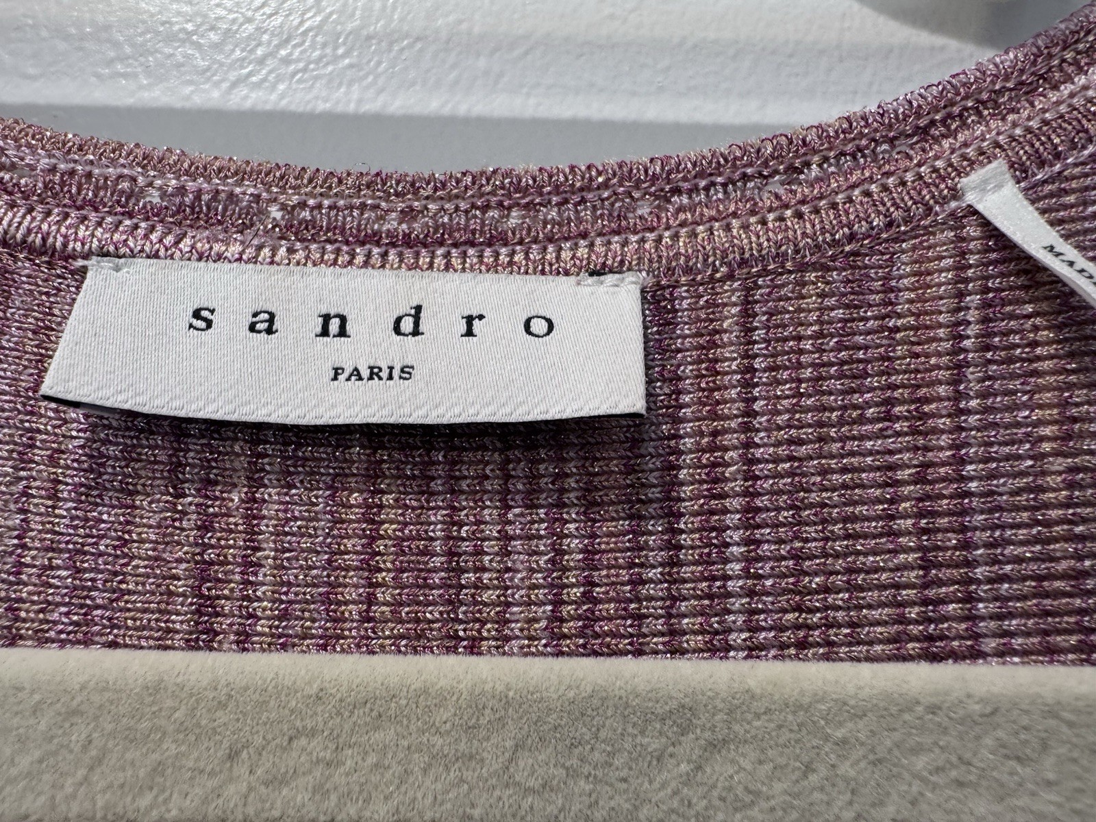 Sandro Paris Multi Solid Fit & Flare Knit Pleated Sleeveless Dress 36 R2531E-60