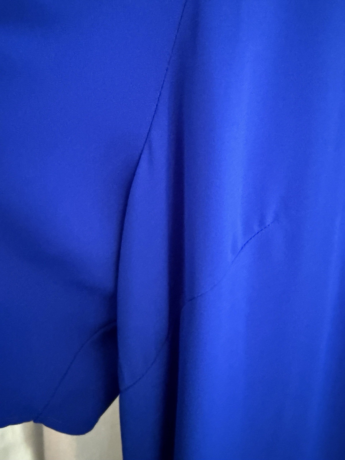 Ming Wang 2X Royal Blue Shift Dress Bell Sleeve Split Cuff 100% Polyester