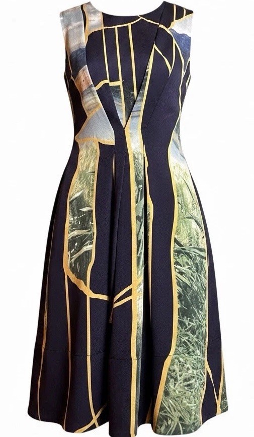 3.1 Phillip Lim Silk Shift Dress Size 2 Abstract Stained Glass Print Y2K