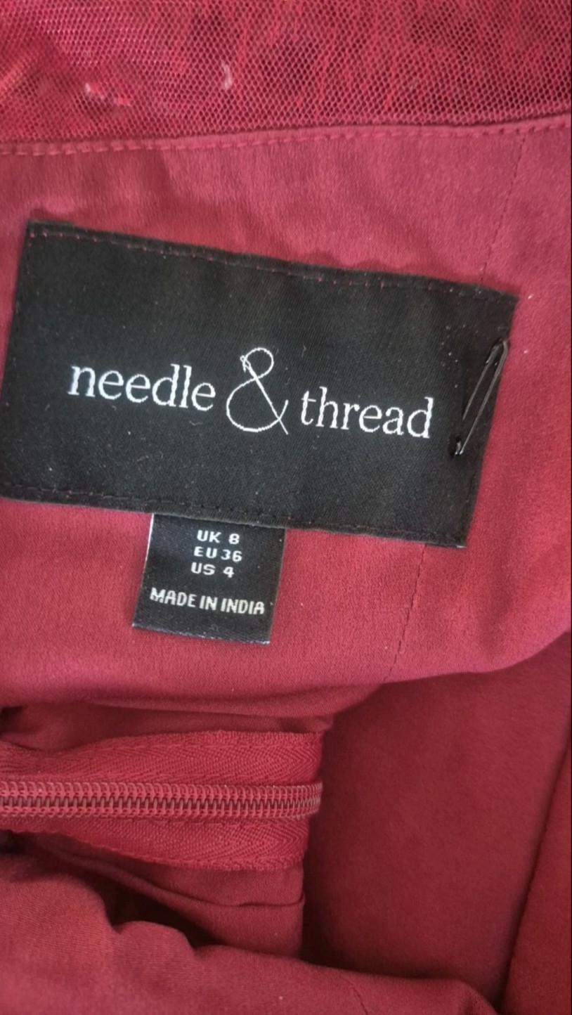 Needle & Thread Aurora, Red Sequin Midi Dress UK 8 Us 4 ASO Kate Middleton Royal