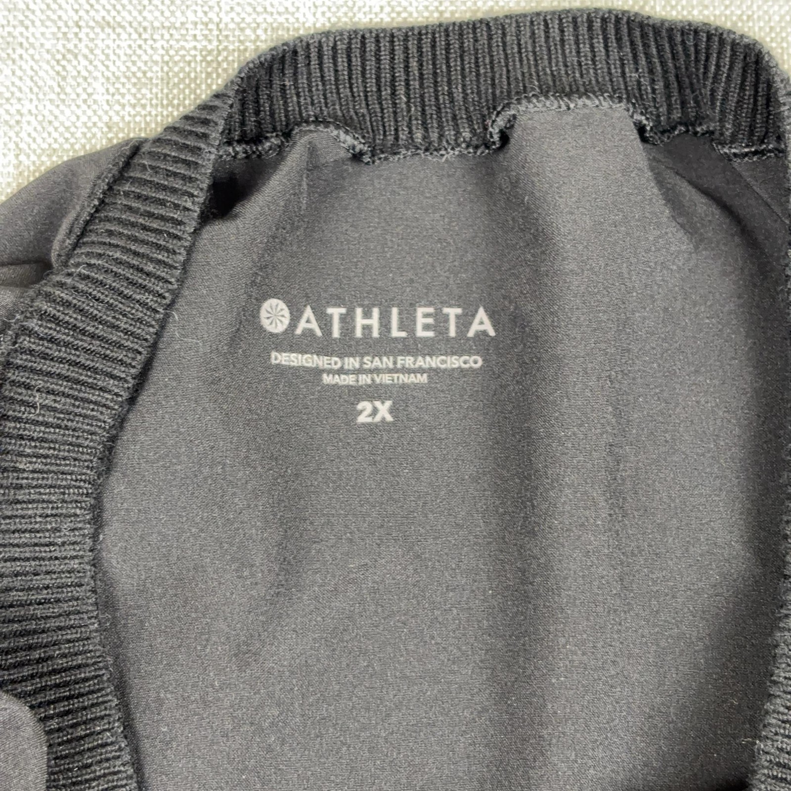 Athleta Tank Dress Womens 2X Black Sleeveless Drawstring Blouson Travel Casual