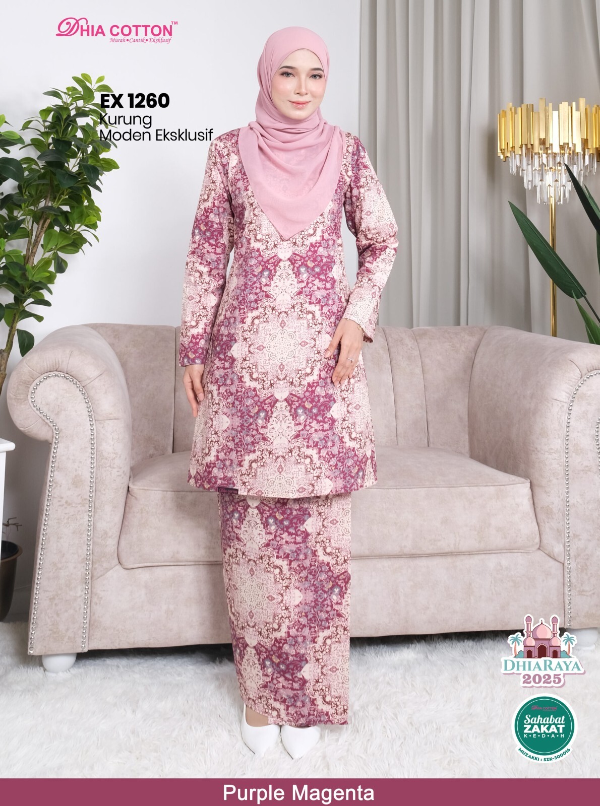 Baju Kurung Moden cotton S Labuh Longgar Kain Lipat ala Batik inc. shipping fee