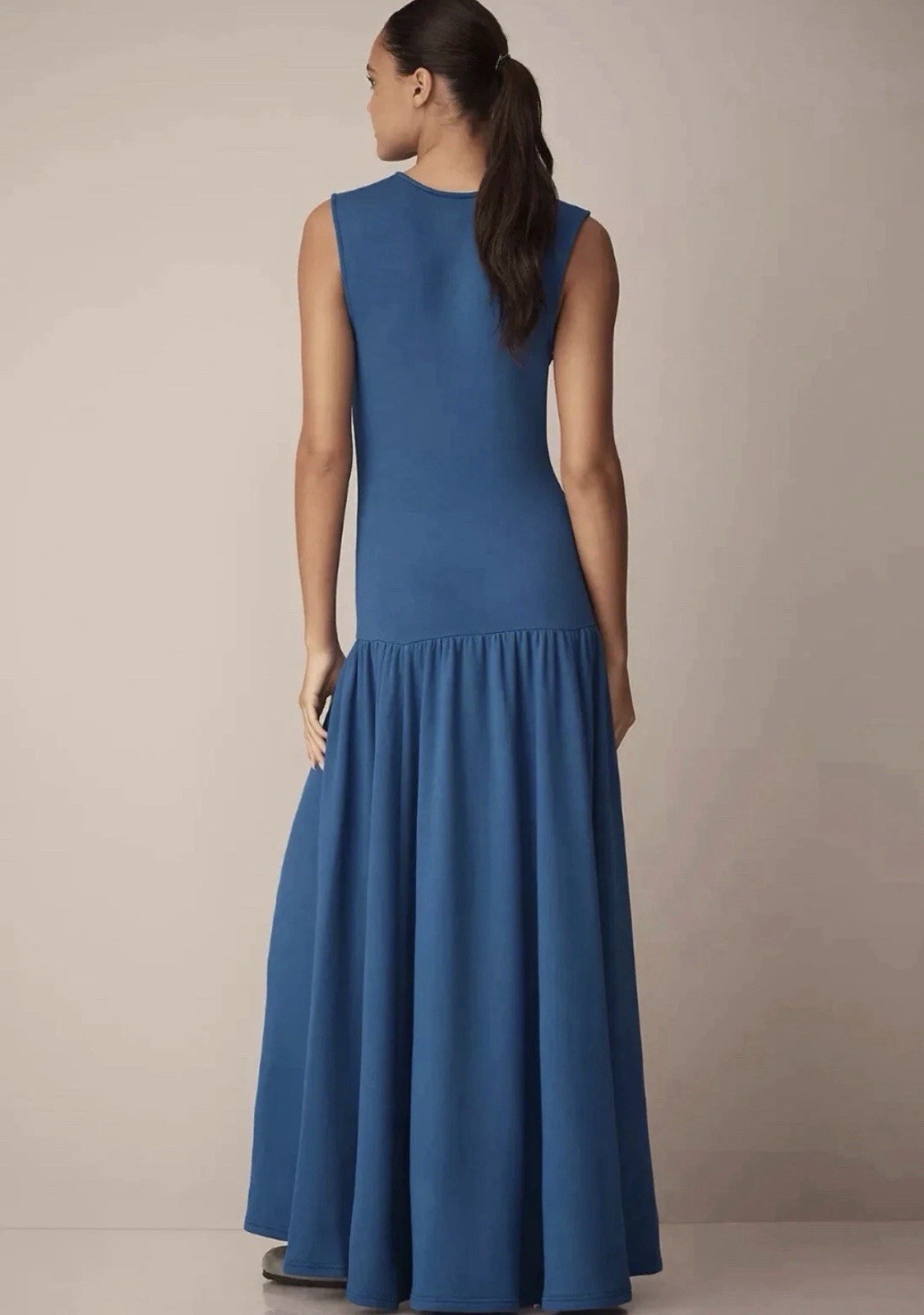 Daily Practice by Anthropologie Sleeveless Drop-Waist Midi Dress Medium Sapphire