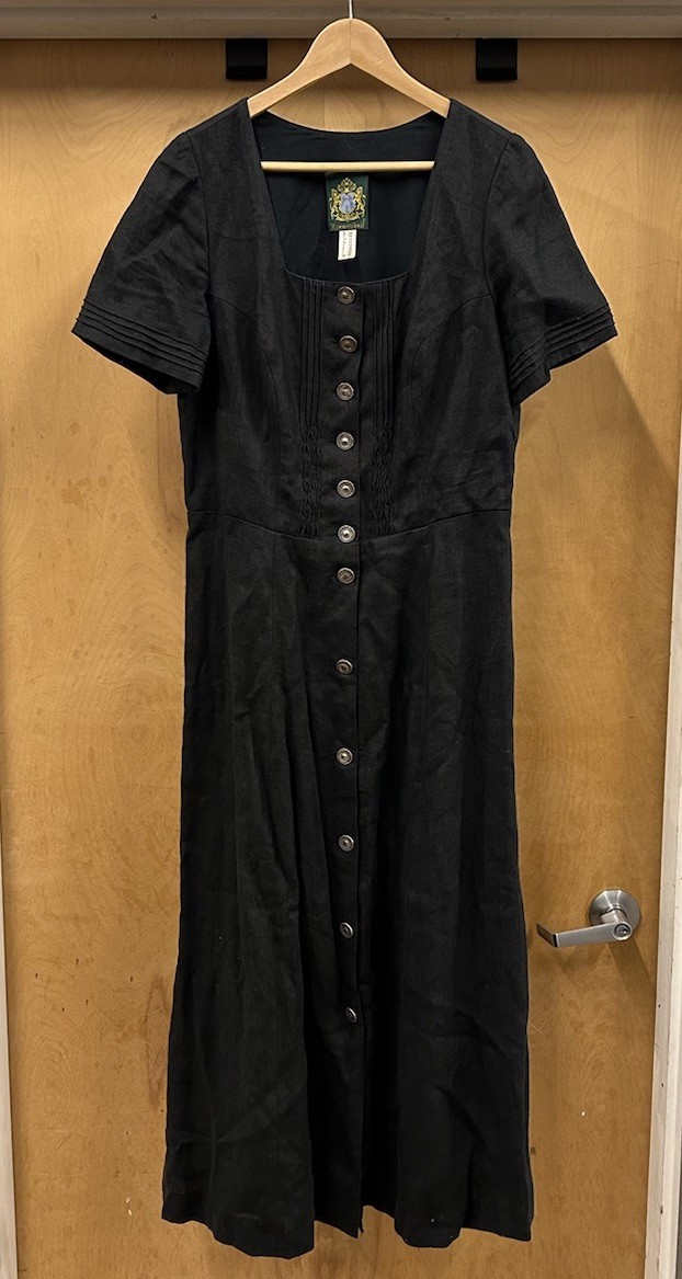 Hammerschmid Womens Dirndl Black Dress XL 46 Cotton Oktoberfest West Germany