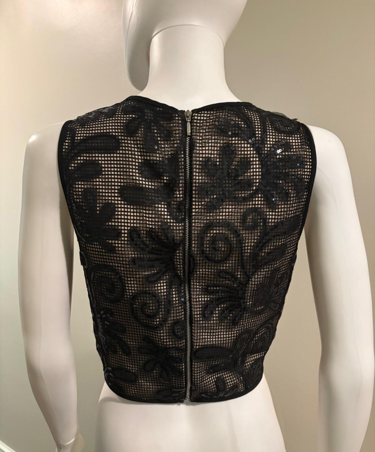 Sienna Sky Black Lace Crop Top Medium